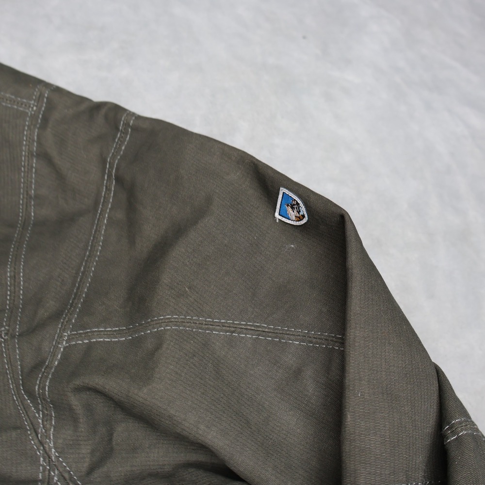 Kuhl Jacket Men XL Green Burr Canvas Rugged Fleece Lined Full Zip Utility Hiking - Picture 4 of 15